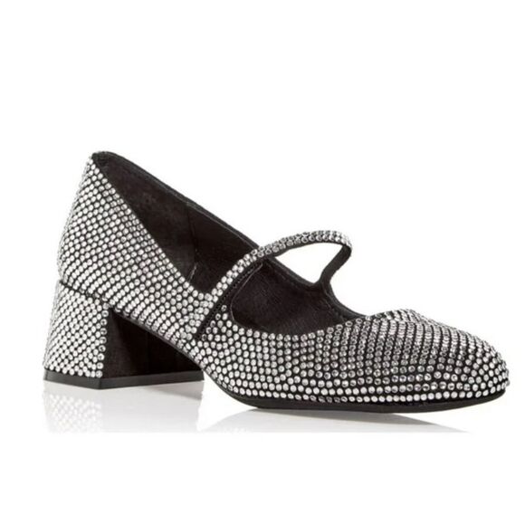 Jeffrey Campbell Rhinestone Covered Mary Jane Block Heels Size 7 NWOB - Picture 1 of 11